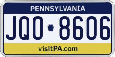 PA license plate JQO8606