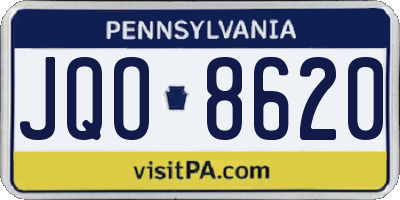 PA license plate JQO8620