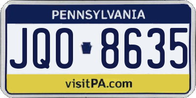 PA license plate JQO8635