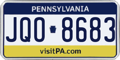 PA license plate JQO8683