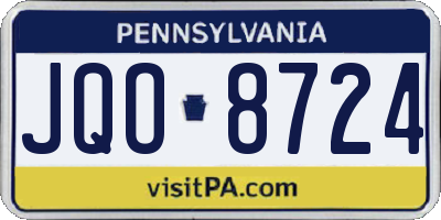 PA license plate JQO8724
