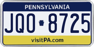 PA license plate JQO8725