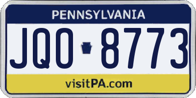 PA license plate JQO8773