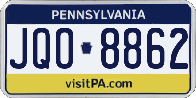 PA license plate JQO8862
