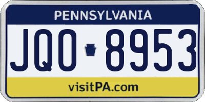 PA license plate JQO8953