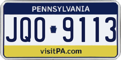 PA license plate JQO9113