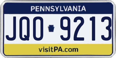 PA license plate JQO9213