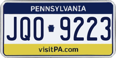 PA license plate JQO9223