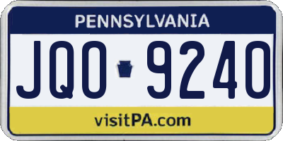 PA license plate JQO9240