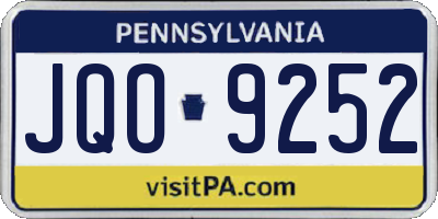 PA license plate JQO9252