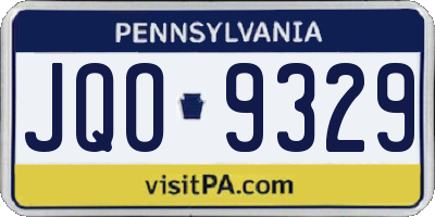 PA license plate JQO9329
