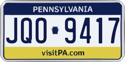 PA license plate JQO9417