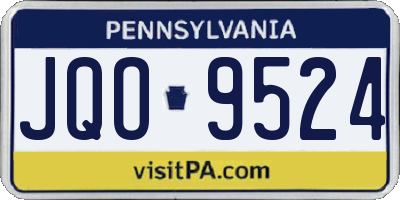PA license plate JQO9524
