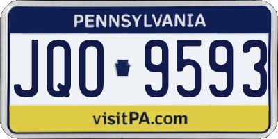 PA license plate JQO9593