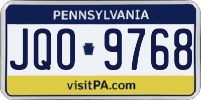 PA license plate JQO9768