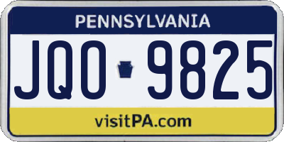 PA license plate JQO9825