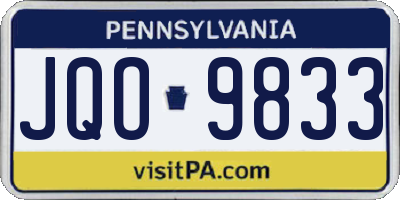 PA license plate JQO9833
