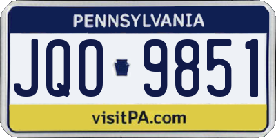 PA license plate JQO9851