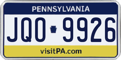 PA license plate JQO9926