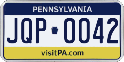PA license plate JQP0042