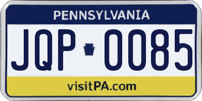 PA license plate JQP0085