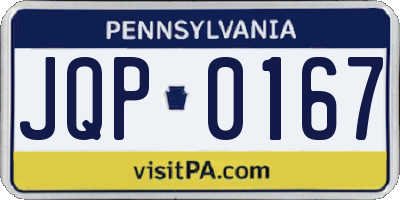 PA license plate JQP0167