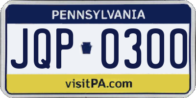 PA license plate JQP0300