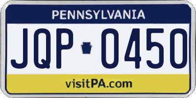 PA license plate JQP0450