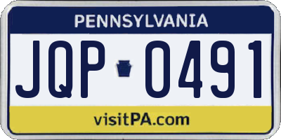 PA license plate JQP0491