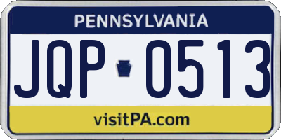 PA license plate JQP0513