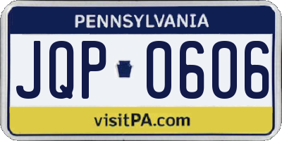 PA license plate JQP0606