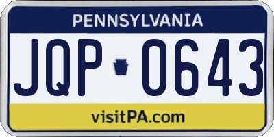 PA license plate JQP0643