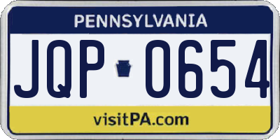 PA license plate JQP0654