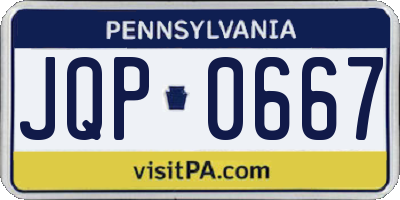 PA license plate JQP0667