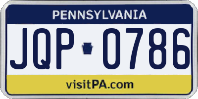 PA license plate JQP0786