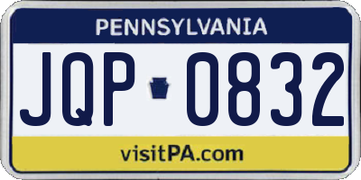 PA license plate JQP0832