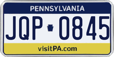 PA license plate JQP0845