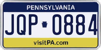 PA license plate JQP0884