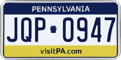 PA license plate JQP0947