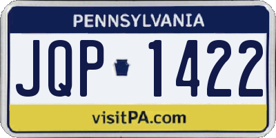 PA license plate JQP1422