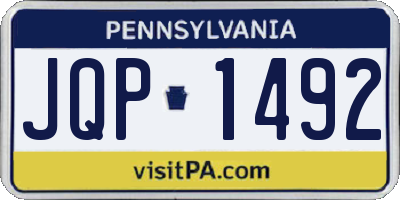 PA license plate JQP1492