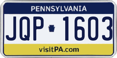 PA license plate JQP1603