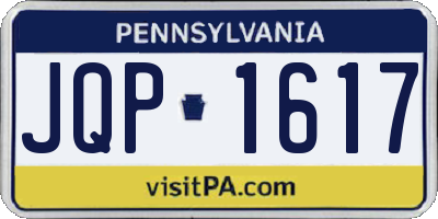 PA license plate JQP1617