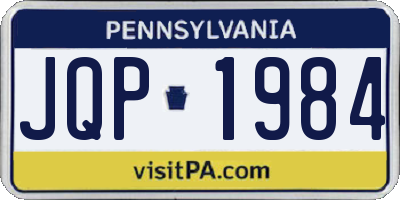 PA license plate JQP1984