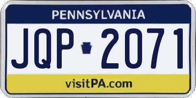 PA license plate JQP2071