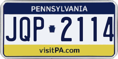 PA license plate JQP2114