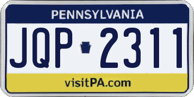 PA license plate JQP2311