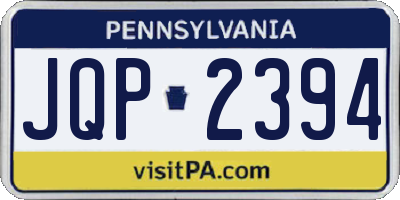 PA license plate JQP2394