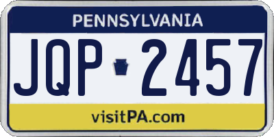PA license plate JQP2457