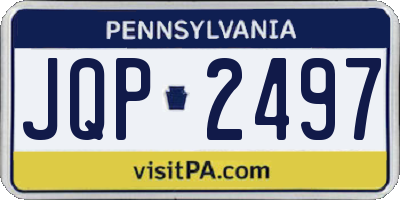 PA license plate JQP2497